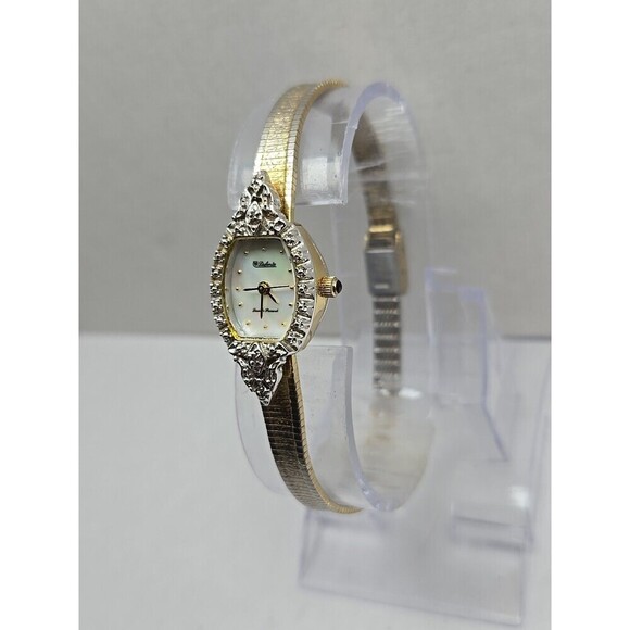 Dufonte Lucien Piccard Womens Diamond Watch Gold Tone Dainty Dress New Battery main image 14